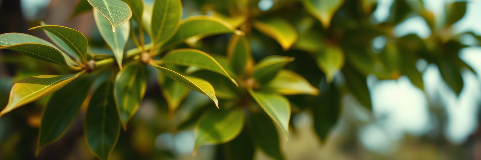 Close-up view of vibrant green leaves against a soft background in a tranquil outdoor setting during daytime